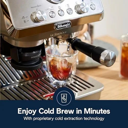 De’Longhi La Specialista Arte Evo Espresso Machine – Compact Cold Brew Coffee Maker with Grinder, Milk Steam Wand/Frother & Tamping Tools – Home Barista Kit for Lattes, Cappuccinos, Iced Coffees