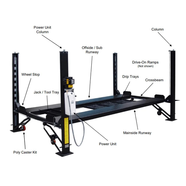 FP8K DX XLT 8,000lb 4 Post Lift – Extra Long/Talls