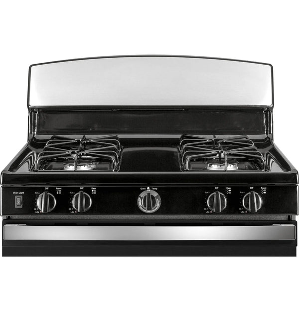 GE 30″ Free-Standing Gas Range with 4 Sealed Burners, Stainless Steel (JGBS30RETSS)