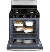 GE 30″ Free-Standing Gas Range with 4 Sealed Burners, Stainless Steel (JGBS30RETSS)