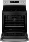 GE 30-inch Freestanding Electric Convection Range with No Preheat Air Fry, WiFi, and EasyWash Oven Tray, Stainless Steel