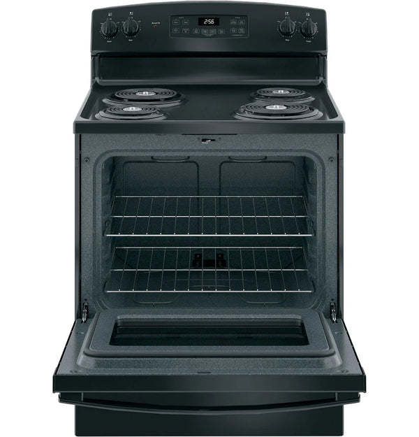 GE 30 Inch Freestanding Electric Range with Self-Clean Oven, Black (JB256DMBB)