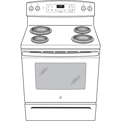 GE 30 Inch Freestanding Electric Range with Self-Clean Oven, Black (JB256DMBB)
