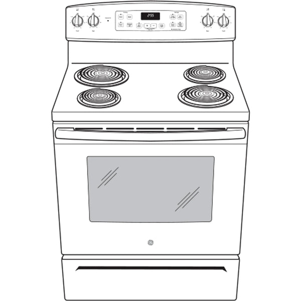 GE 30 Inch Freestanding Electric Range with Self-Clean Oven, Black (JB256DMBB)