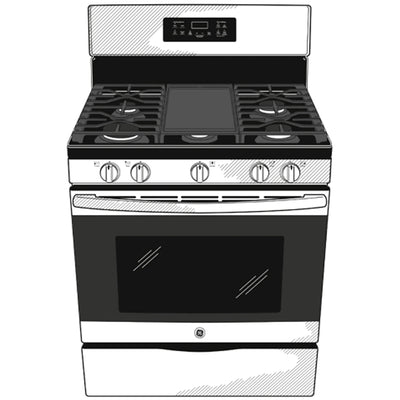 GE 30-Inch Freestanding Gas Range with 4.8 cu. ft. Oven Capacity and Sealed Cooktop Burners
