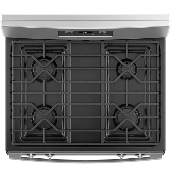 GE 30-Inch Freestanding Gas Range with 4.8 Cu. Ft. Oven, Stainless Steel – JGBS61RPSS