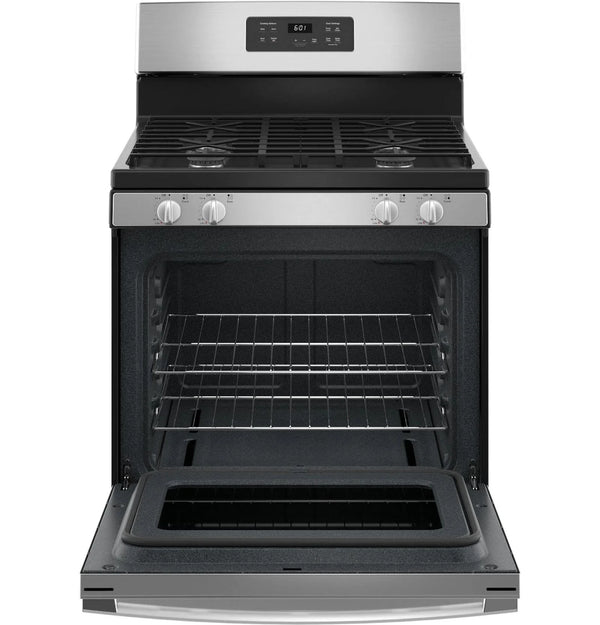GE 30-Inch Freestanding Gas Range with 4.8 Cu. Ft. Oven, Stainless Steel – JGBS61RPSS