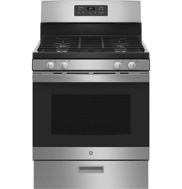 GE 30-Inch Freestanding Gas Range with 4.8 Cu. Ft. Oven, Stainless Steel – JGBS61RPSS