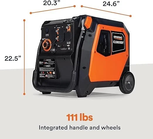 Generac iQ3800 3.800-Watt Dual Fuel Portable Inverter Generators.
