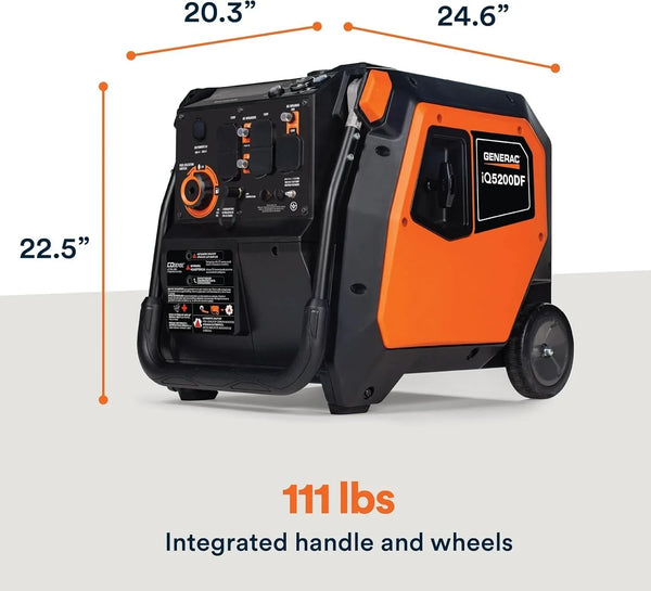Generac iQ5200 5200W Dual Fuel Portable Inverter Generators.