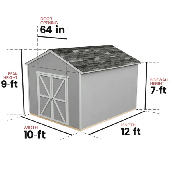 Handy Home Products Rookwood 10 ft. x 12 ft. Wood Storage Shed Kit with Floor – Durable Outdoor Storage