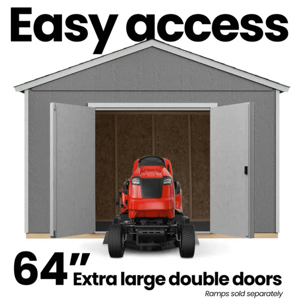 Handy Home Products Rookwood 10 ft. x 12 ft. Wood Storage Shed Kit with Floor – Durable Outdoor Storage