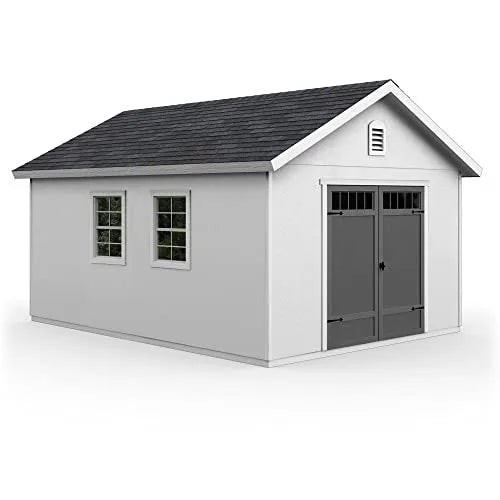 Handy Home Products Scarsdale 12×16 DIY Wooden Storage Shed with Floor Kit