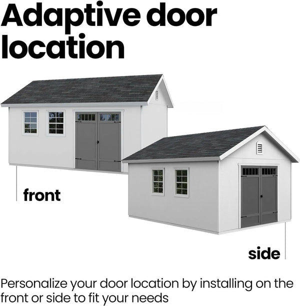 Handy Home Products Scarsdale 12×16 DIY Wooden Storage Shed with Floor Kit
