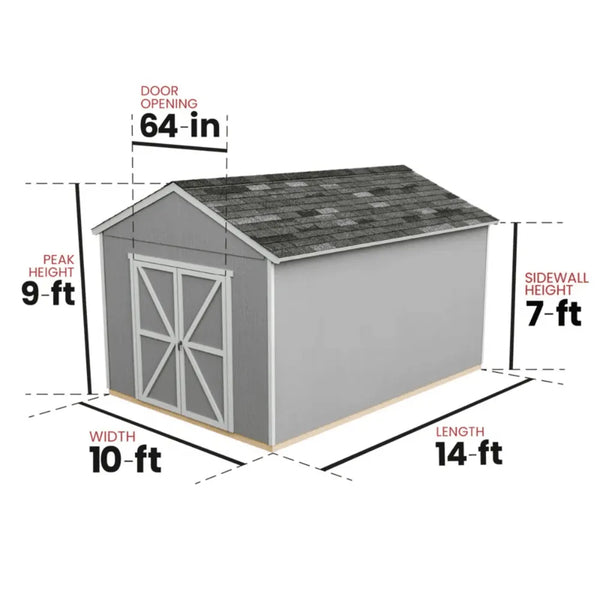 Handy Home Rookwood 10 x 14 ft. Wood Storage Shed Kit