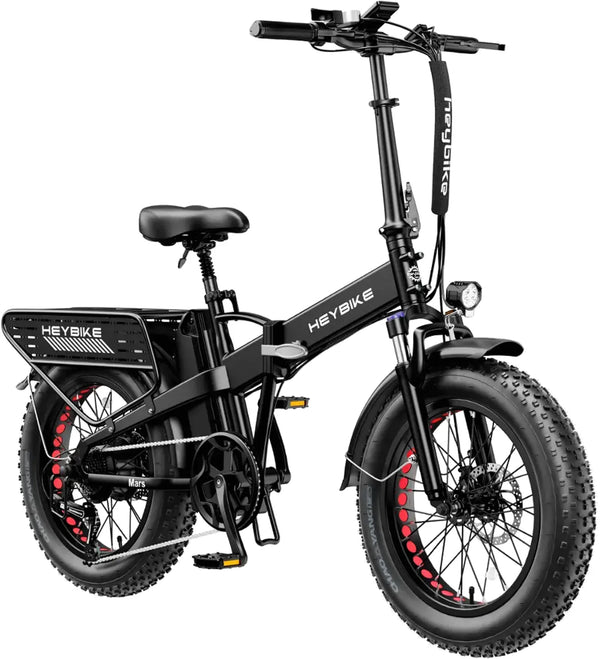 Heybike Mars 2.0 Foldable Fat Tire Electric Bike – 750W Motor, 28 MPH, 45 Mile Range, Grey