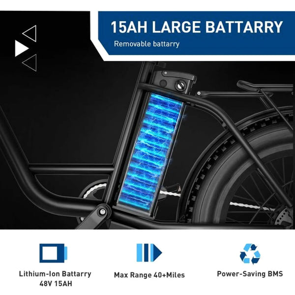 Hiboy EX6 Step-Through Fat Tire Electric Bike for Adults