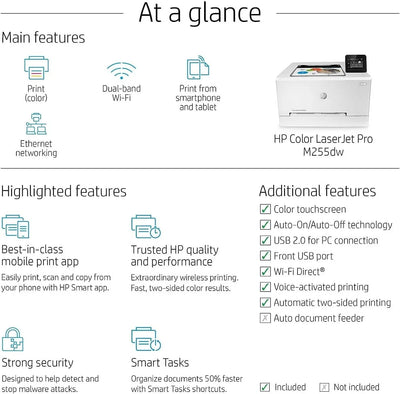 Hp Color Laserjet Pro M255dw Wireless Laser Printers