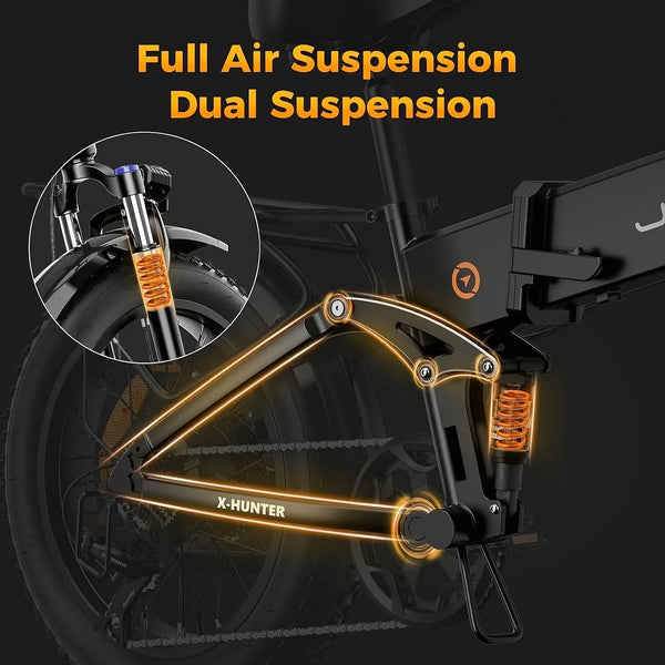 Jasion X-Hunter Folding Fat Tire Electric Bike with Full Suspension