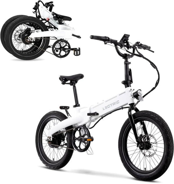 Lectric XP Lite 2.0 Long-Range Foldable Electric Commuter Bike, Arctic White