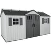 Lifetime 15 ft. x 8 ft. Dual Entry Outdoor Storage Shed, Gray