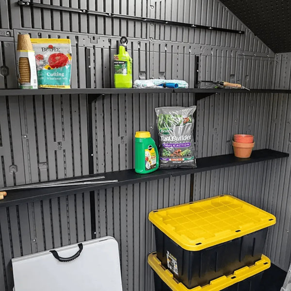 Lifetime 15 ft. x 8 ft. Dual Entry Outdoor Storage Shed, Gray