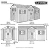 Lifetime 15 ft. x 8 ft. Dual Entry Outdoor Storage Shed, Gray