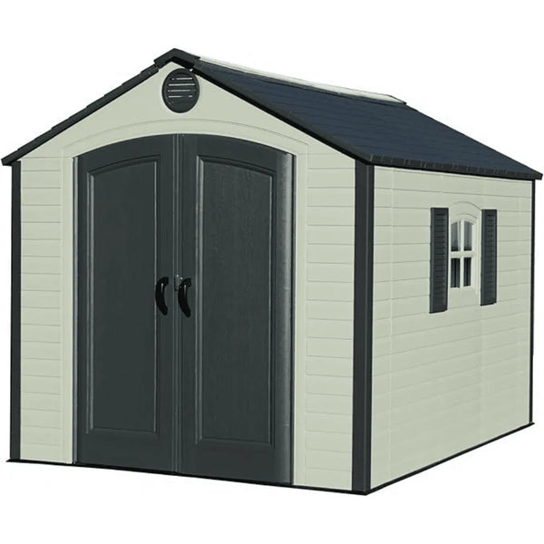 Lifetime 8 ft. x 10 ft. Outdoor Plastic Storage Shed with Floor and Windows (Model 60238)