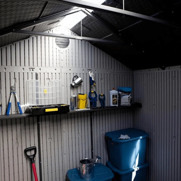 Lifetime 8 ft. x 10 ft. Outdoor Plastic Storage Shed with Floor and Windows (Model 60238)