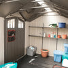 Lifetime 8 x 17.5 ft. Dual Entry Outdoor Storage Shed, Tan (Model 60213)