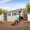 Lifetime 8 x 17.5 ft. Dual Entry Outdoor Storage Shed, Tan (Model 60213)
