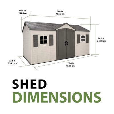 Lifetime Legacy 15 ft x 8 ft Outdoor Storage Sheds – 60465