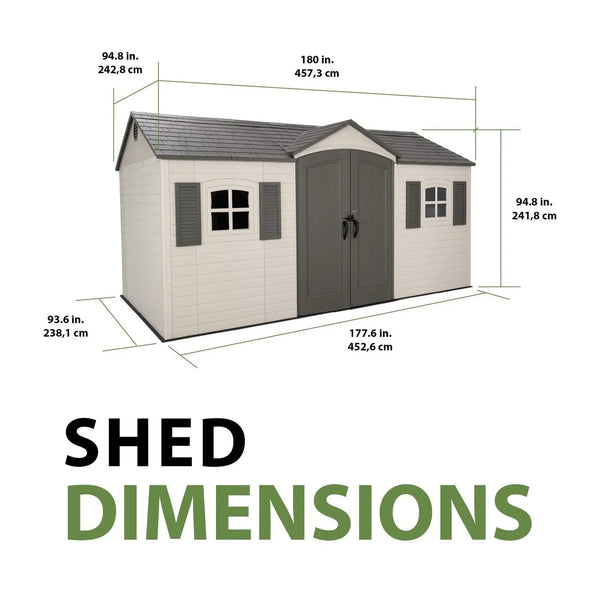 Lifetime Legacy 15 ft x 8 ft Outdoor Storage Sheds – 60465
