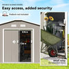 Outsunny 11′ x 13′ Outdoor Storage Shed, Garden Tool Metal Shed with Foundation Kit, Double Lockable Door, Air Vents and Slopings Roofs, for Backyard, Patio, Lawn, Light Grays