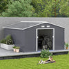 Outsunny Outdoor Storage Shed Dark Gray 11’×13′ Galvanized Steel