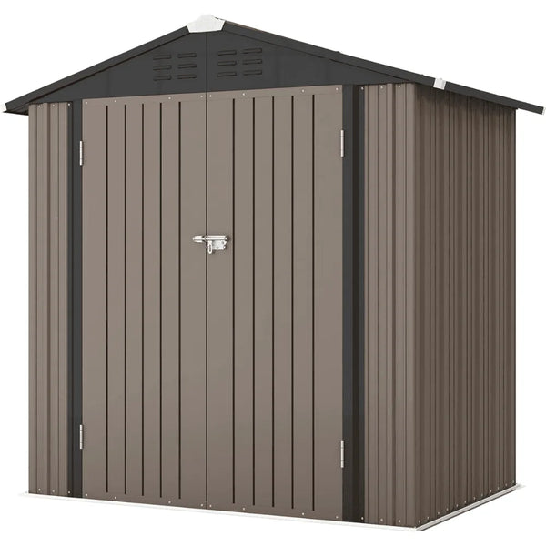 Patiowell 10 ft. W x 12 ft. D Galvanized Steel Outdoor Storage Shed, 119 sq. ft.
