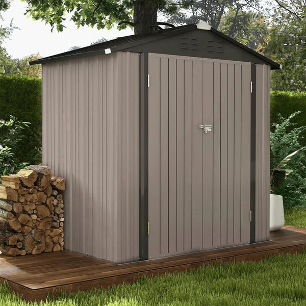 Patiowell 10 ft. W x 12 ft. D Galvanized Steel Outdoor Storage Shed, 119 sq. ft.