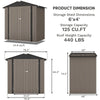 Patiowell 10 ft. W x 12 ft. D Galvanized Steel Outdoor Storage Shed, 119 sq. ft.