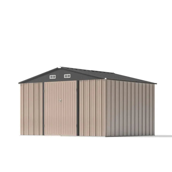 Patiowell 10×8 ft Metal Outdoor Storage Shed with Windows
