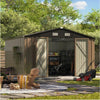 Patiowell 10×8 ft Metal Outdoor Storage Shed with Windows