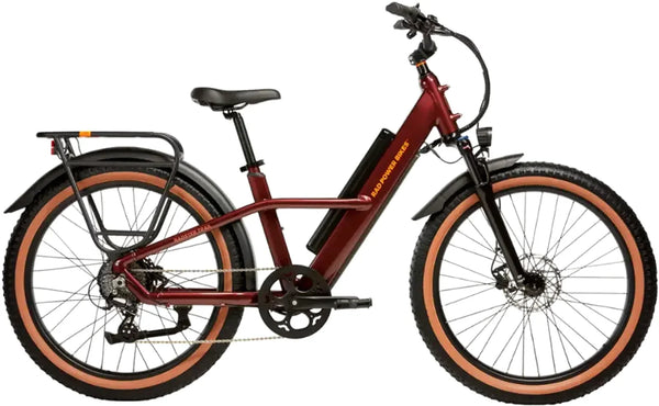 Rad Power Bikes Radster Trail Electric Off-Road Bike, Copper Red, Large