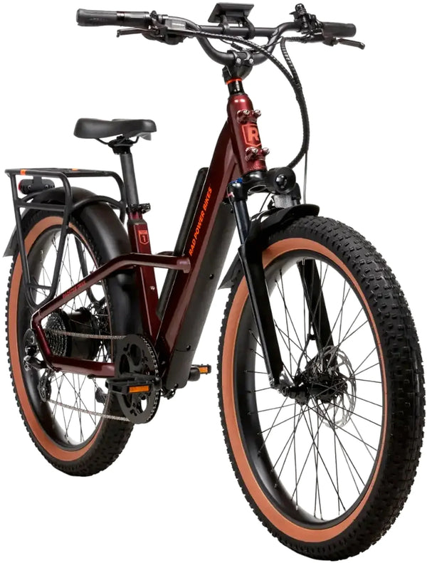 Rad Power Bikes Radster Trail Electric Off-Road Bike, Copper Red, Large