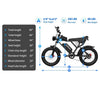 Ridstar Electric Bike for Adults 1500w 33mph,48v 20ah Electric Bicycle,20″ Fat Tire,7-Speed Mountain Bike Ul2849
