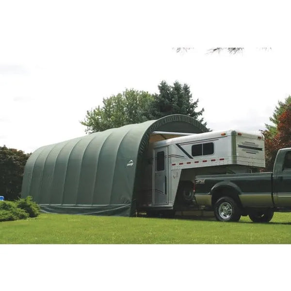ShelterLogic 15 x 28 x 12 ft. Round Top Portable Garage Shelter, Gray