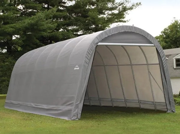 ShelterLogic 15 x 28 x 12 ft. Round Top Portable Garage Shelter, Gray