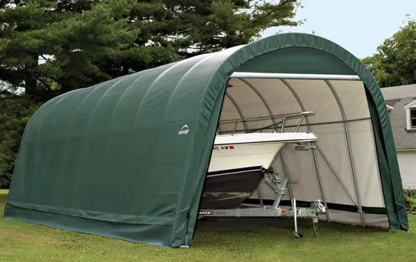 ShelterLogic 15 x 28 x 12 ft. Round Top Portable Garage Shelter, Gray