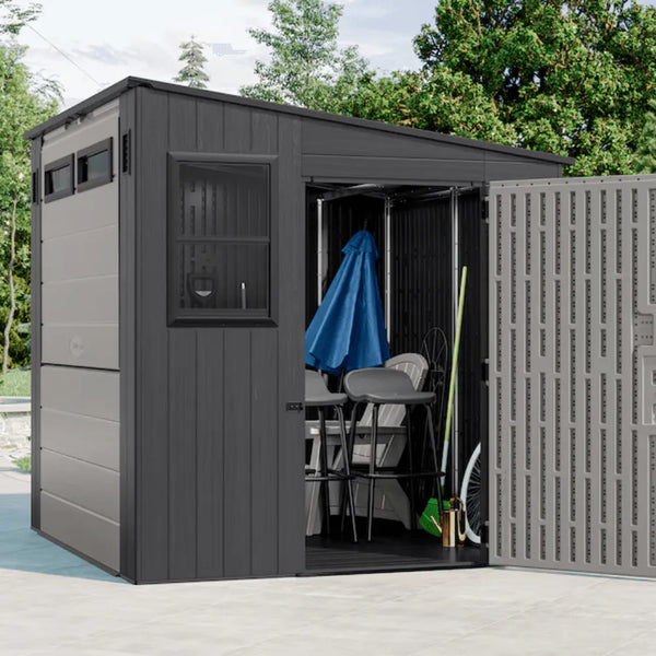Suncast 8 ft. x 7 ft. Cabana Entertainment Resin Shed with Floor