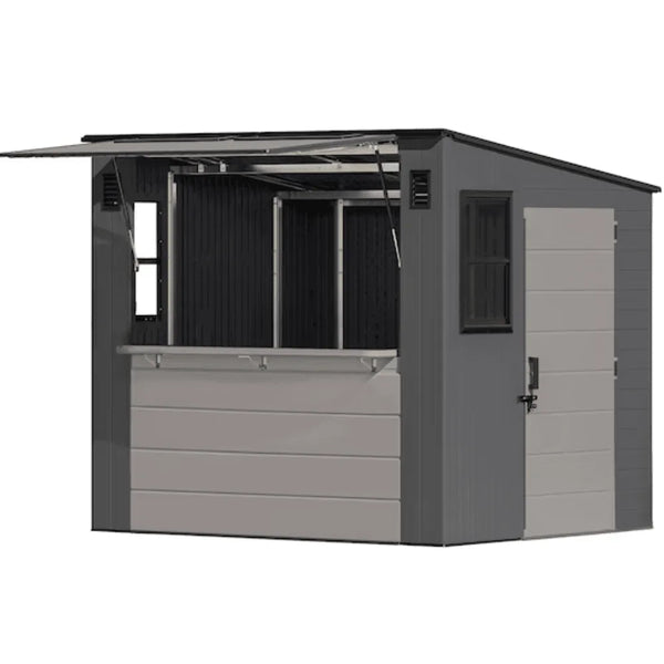 Suncast Cabana 8 x 7 ft. Resin Entertainment Storage Shed with Floor