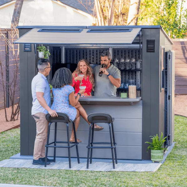 Suncast Cabana 8 x 7 ft. Resin Entertainment Storage Shed with Floor