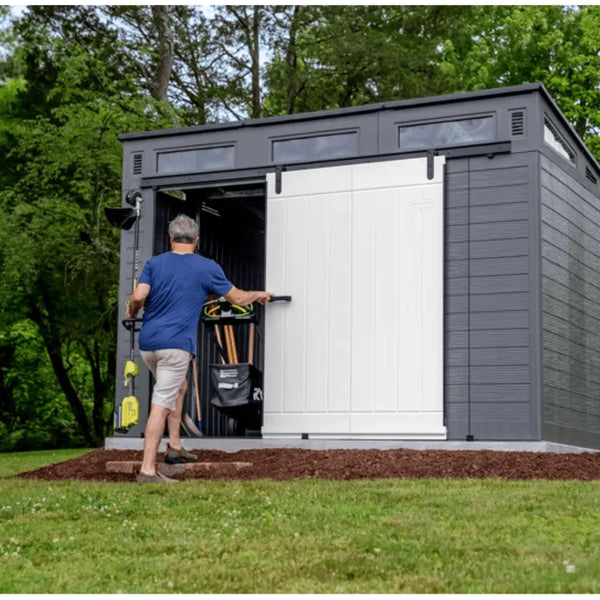Suncast Modernist 10 ft. x 7 ft. Barn Door Resin Storage Shed